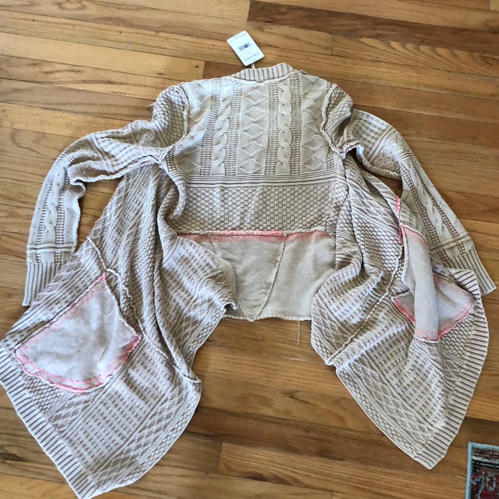 💖BNWT💖 Free People Washed Out Cardi Sand - Picture 5 of 5
